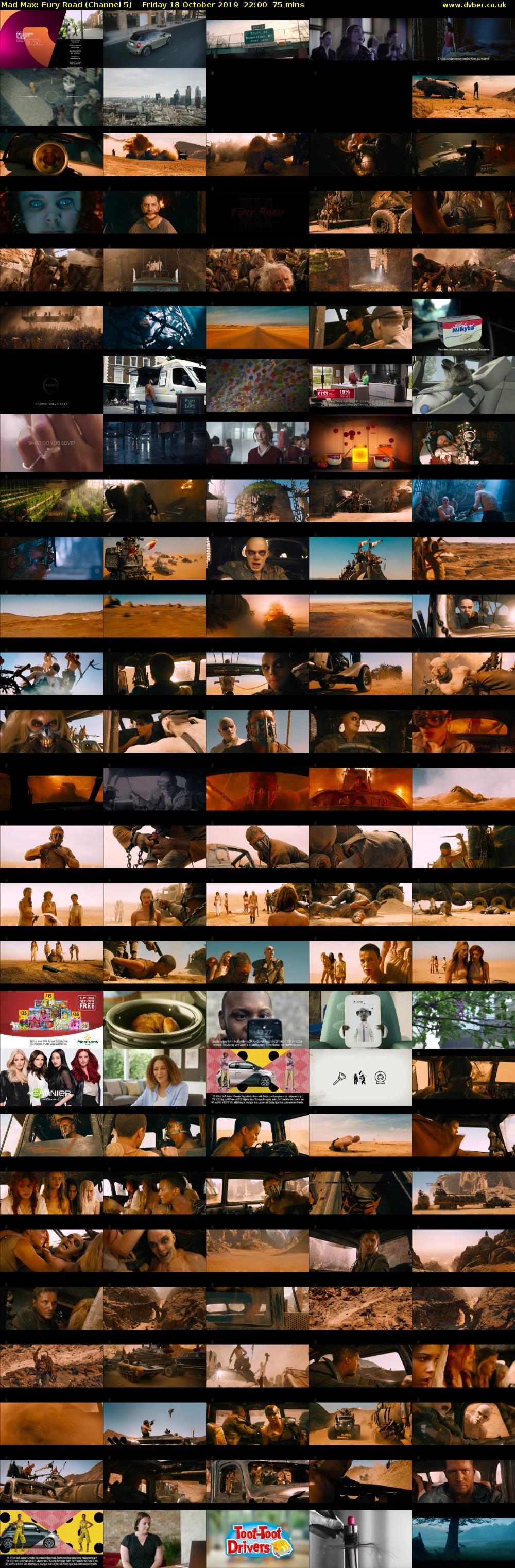 Mad Max: Fury Road (Channel 5) Friday 18 October 2019 22:00 - 23:15