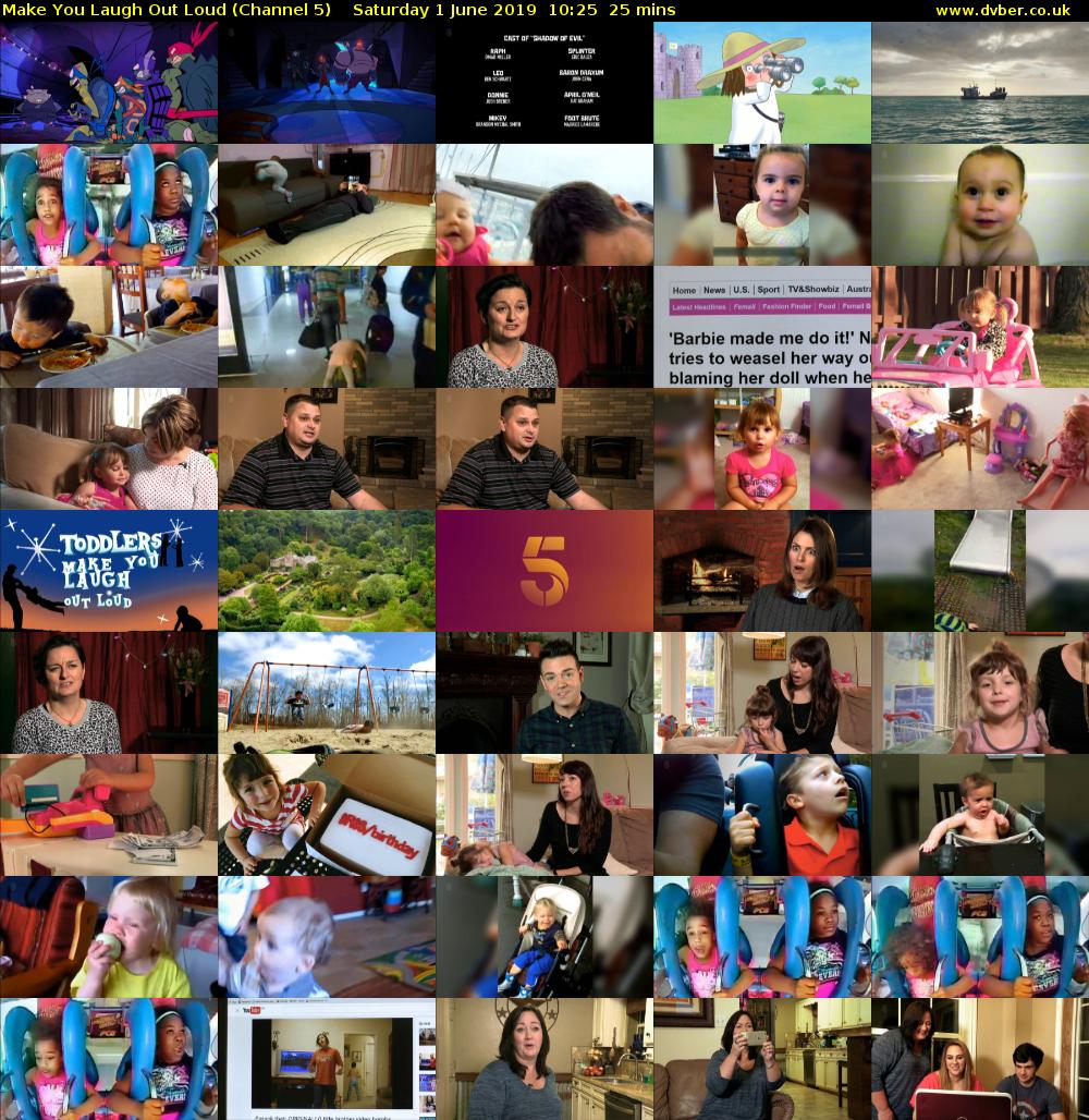 Make You Laugh Out Loud (Channel 5) Saturday 1 June 2019 10:25 - 10:50