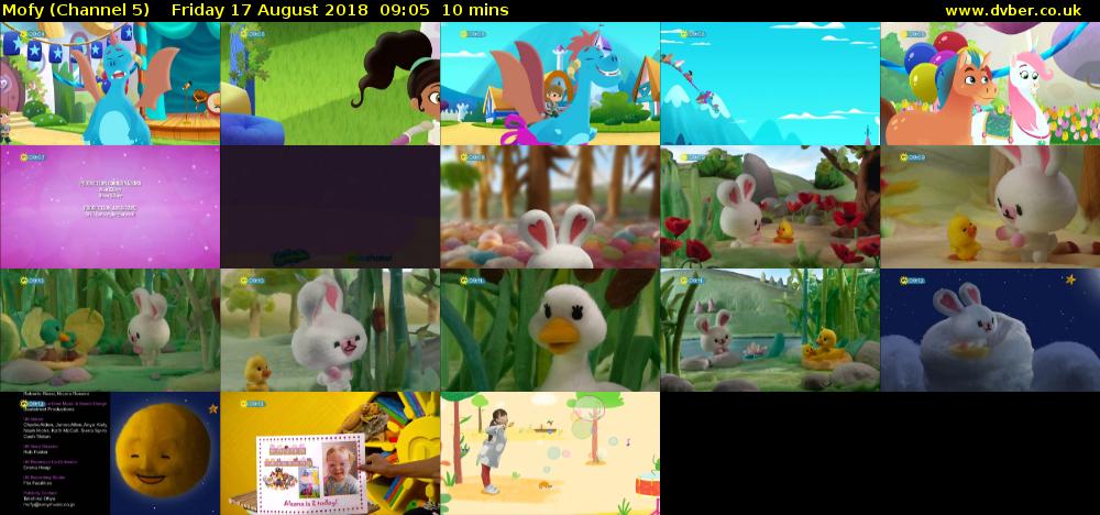 Mofy (Channel 5) Friday 17 August 2018 09:05 - 09:15