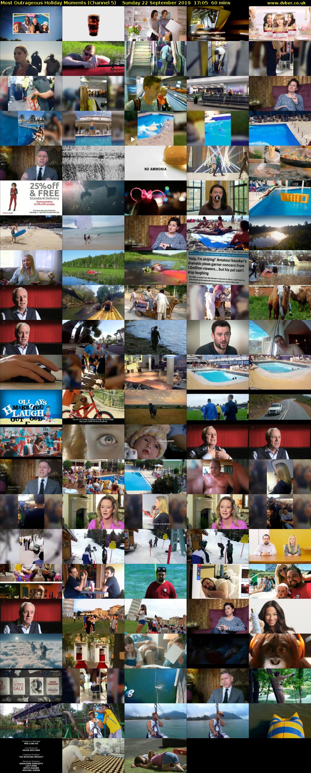 Most Outrageous Holiday Moments (Channel 5) Sunday 22 September 2019 17:05 - 18:05