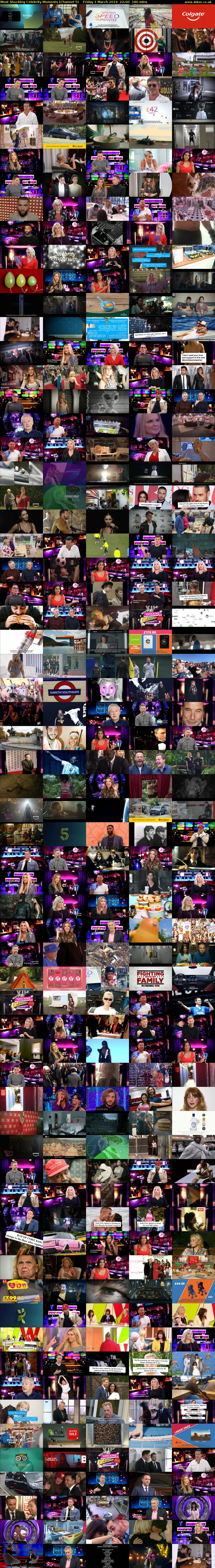 Most Shocking Celebrity Moments (Channel 5) Friday 1 March 2019 22:00 - 01:00