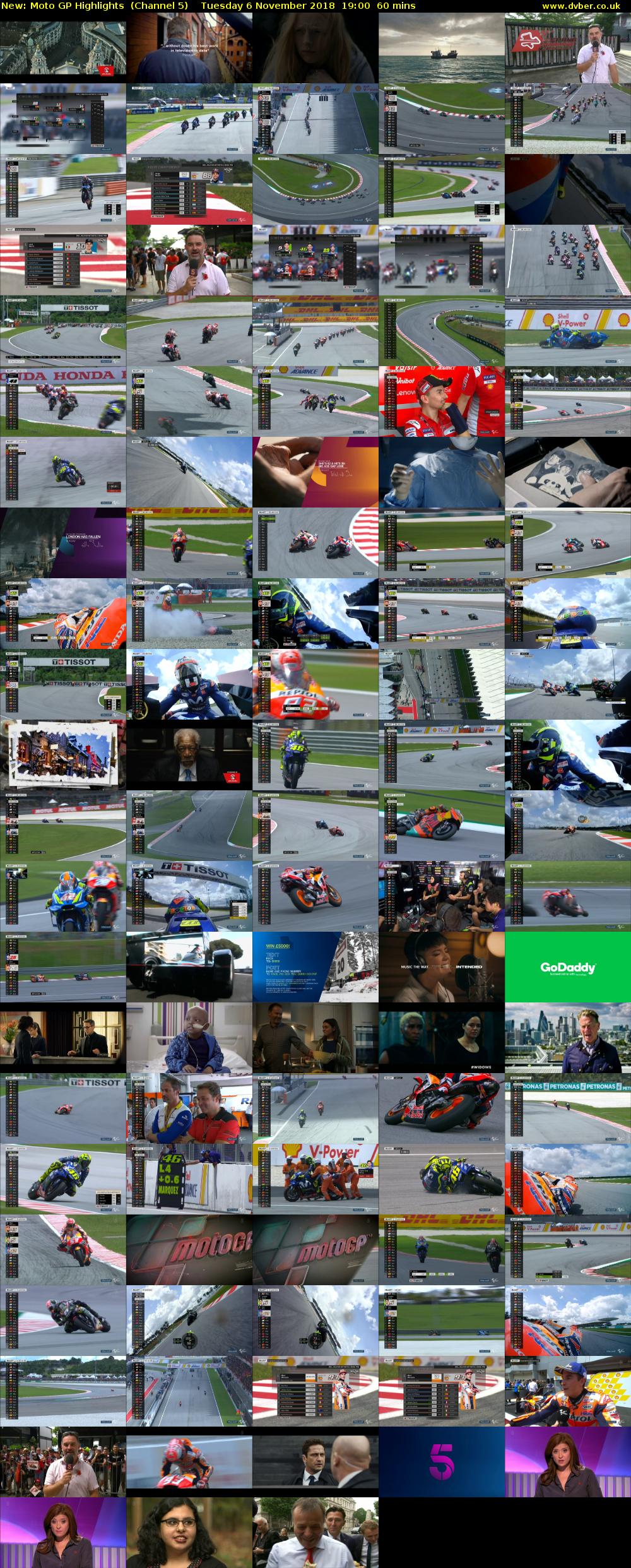 Moto GP Highlights (Channel 5) Tuesday 6 November 2018 19:00 - 20:00