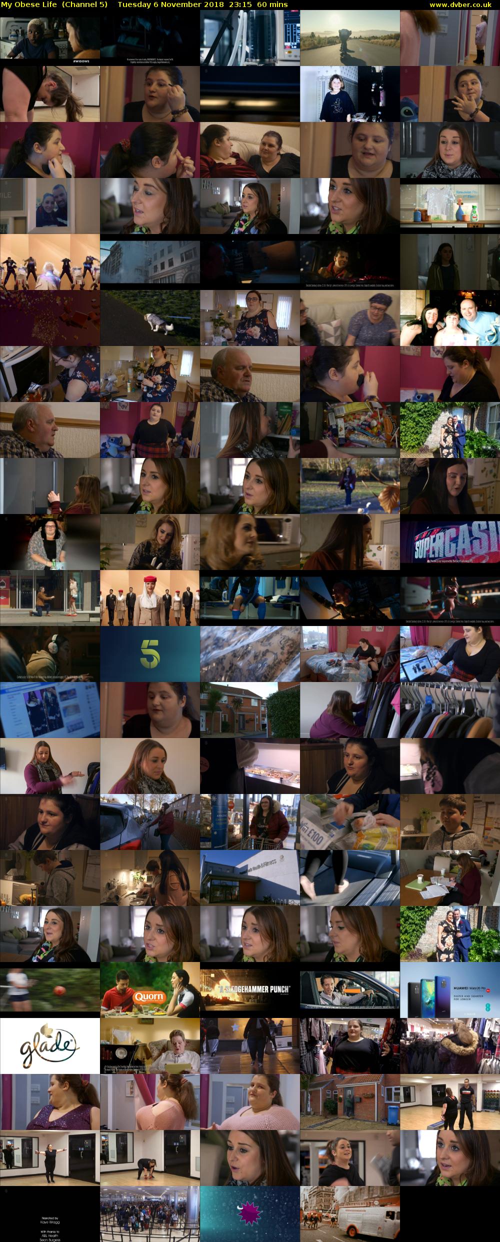 My Obese Life  (Channel 5) Tuesday 6 November 2018 23:15 - 00:15