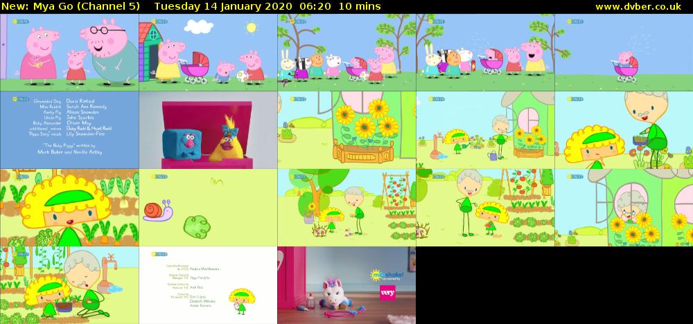 Mya Go (Channel 5) Tuesday 14 January 2020 06:20 - 06:30