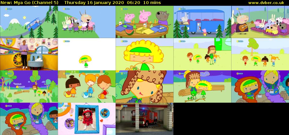 Mya Go (Channel 5) Thursday 16 January 2020 06:20 - 06:30