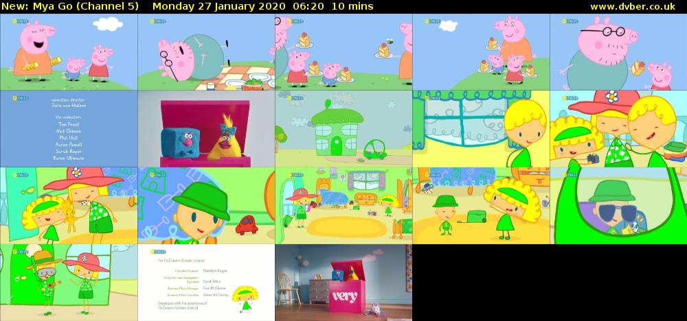 Mya Go (Channel 5) Monday 27 January 2020 06:20 - 06:30