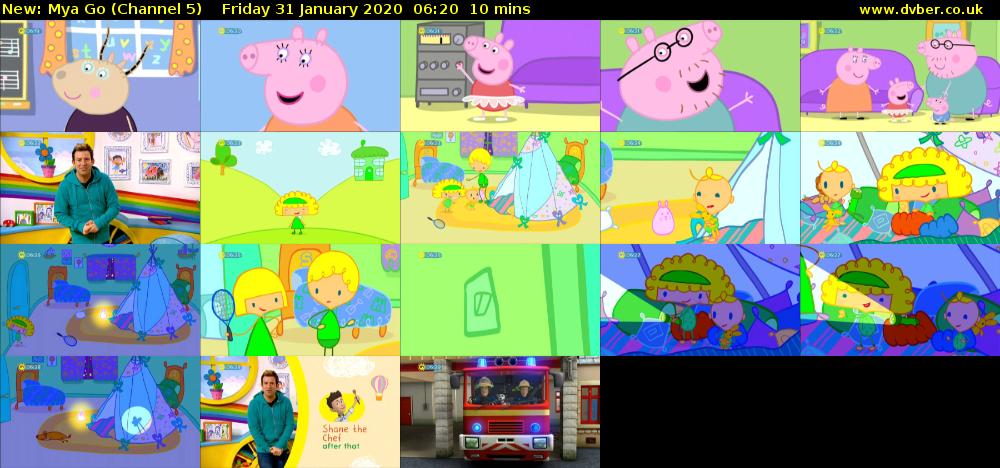 Mya Go (Channel 5) Friday 31 January 2020 06:20 - 06:30