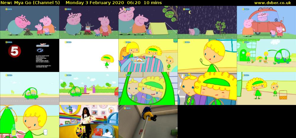 Mya Go (Channel 5) Monday 3 February 2020 06:20 - 06:30