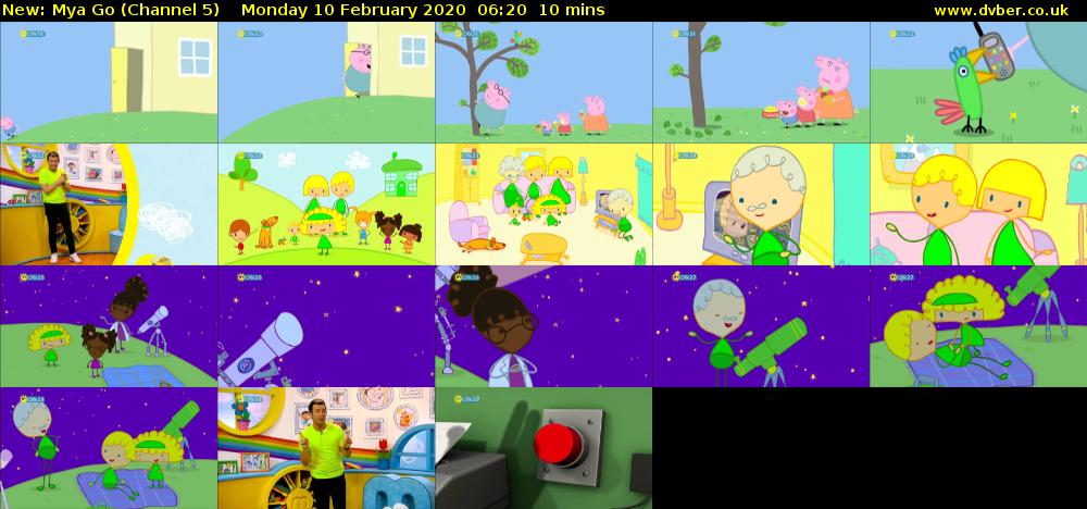 Mya Go (Channel 5) Monday 10 February 2020 06:20 - 06:30