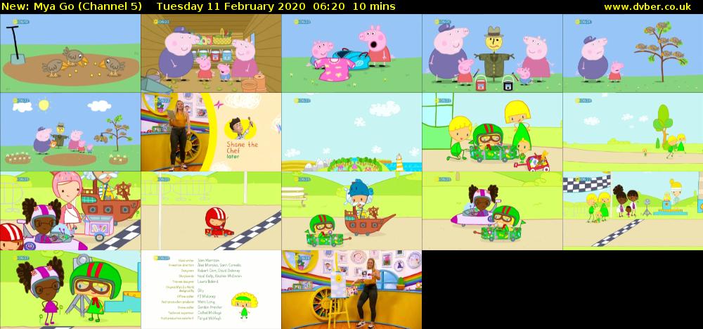 Mya Go (Channel 5) Tuesday 11 February 2020 06:20 - 06:30
