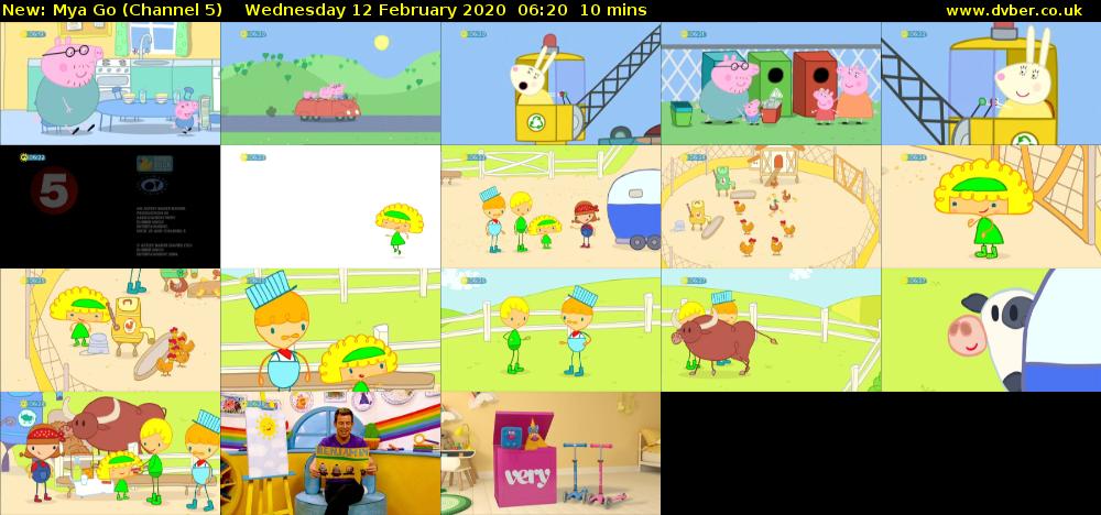 Mya Go (Channel 5) Wednesday 12 February 2020 06:20 - 06:30