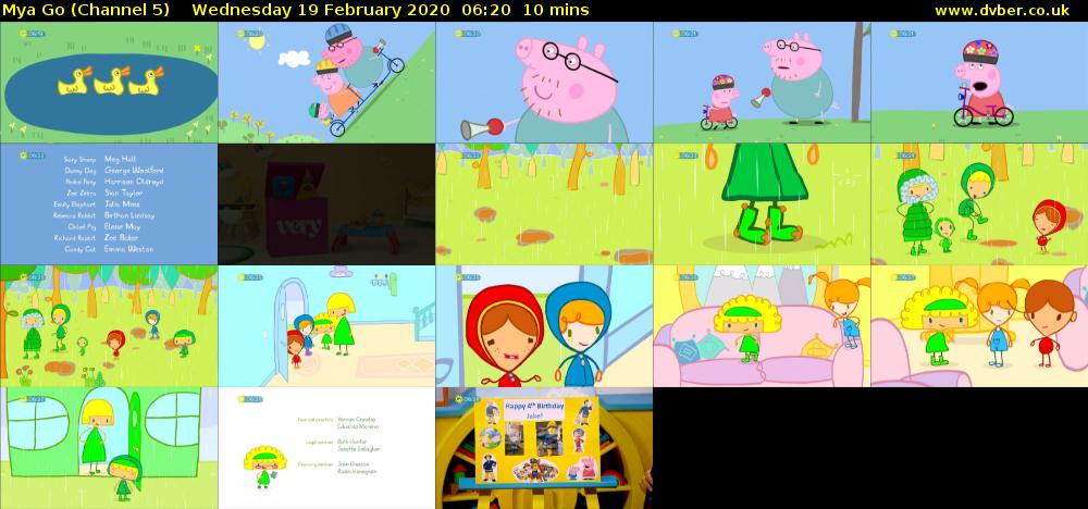 Mya Go (Channel 5) Wednesday 19 February 2020 06:20 - 06:30
