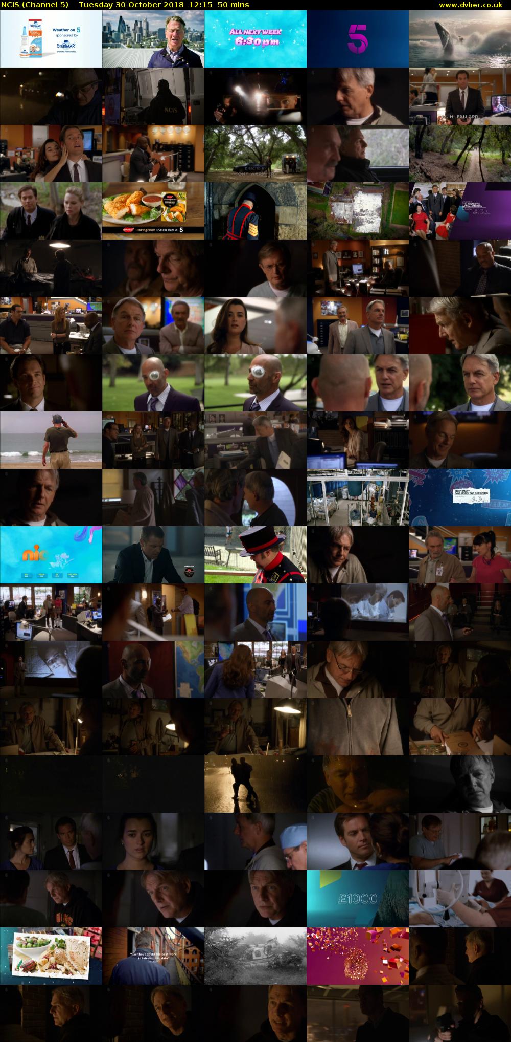 NCIS (Channel 5) Tuesday 30 October 2018 12:15 - 13:05