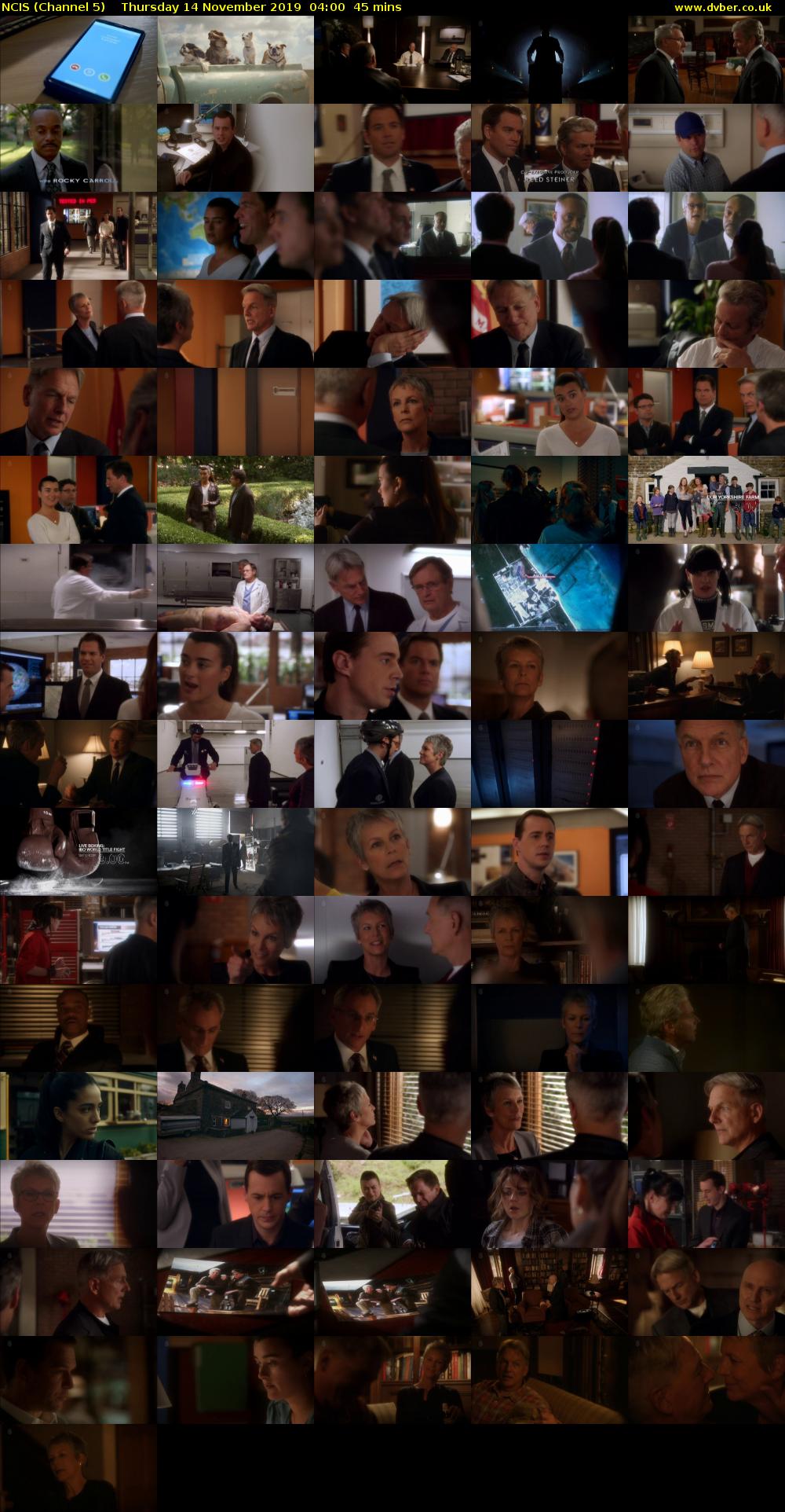 NCIS (Channel 5) Thursday 14 November 2019 04:00 - 04:45