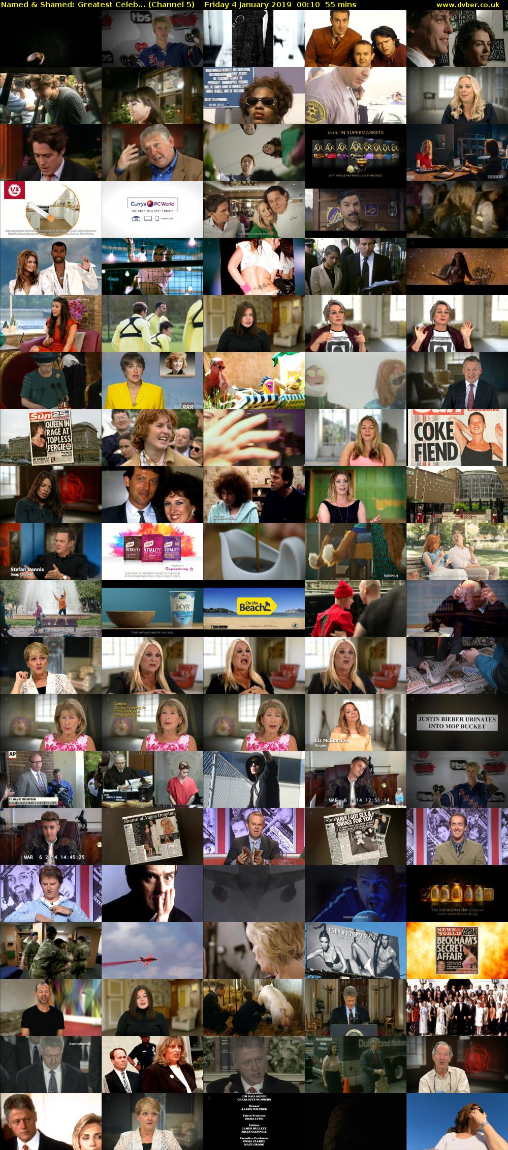 Named & Shamed: Greatest Celeb... (Channel 5) Friday 4 January 2019 00:10 - 01:05