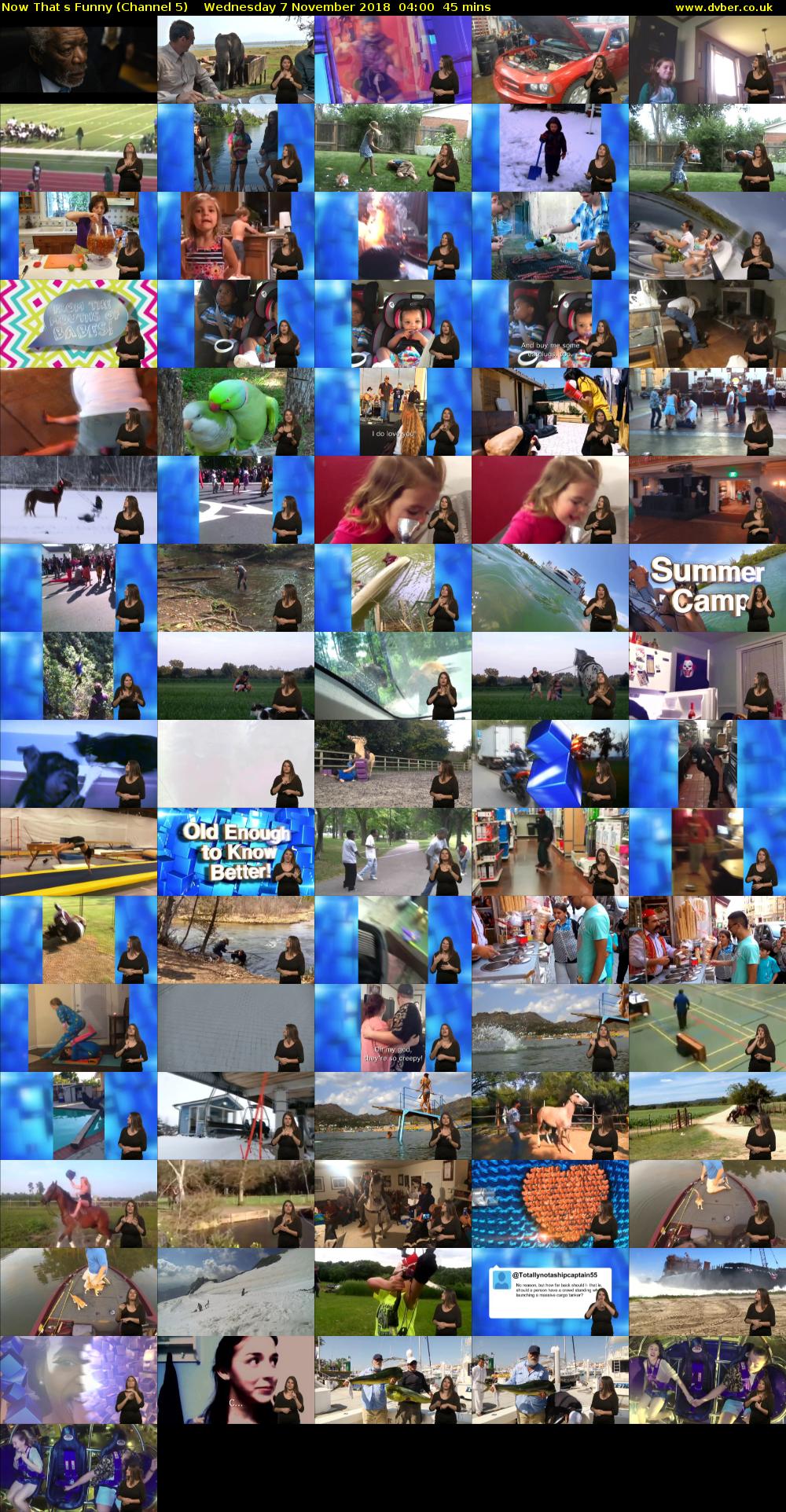 Now Thats Funny (Channel 5) Wednesday 7 November 2018 04:00 - 04:45