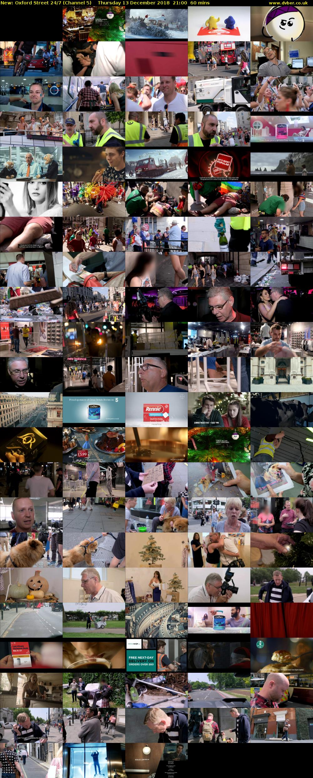 Oxford Street 24/7 (Channel 5) Thursday 13 December 2018 21:00 - 22:00