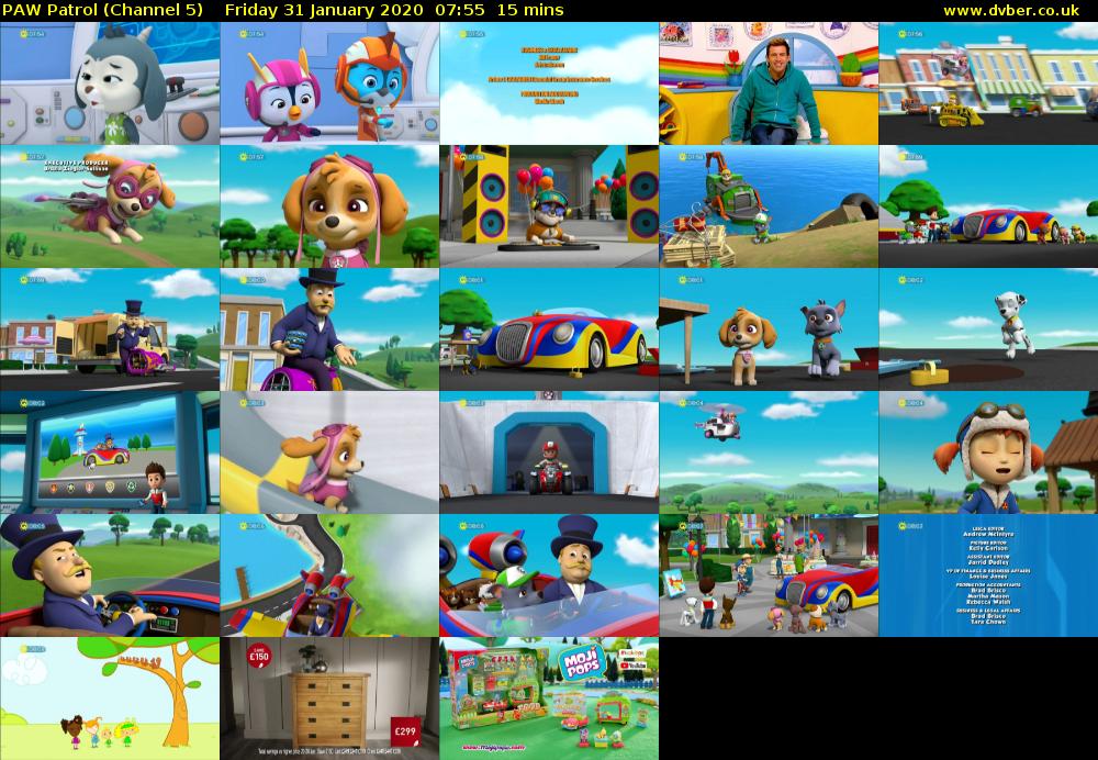 PAW Patrol (Channel 5) Friday 31 January 2020 07:55 - 08:10