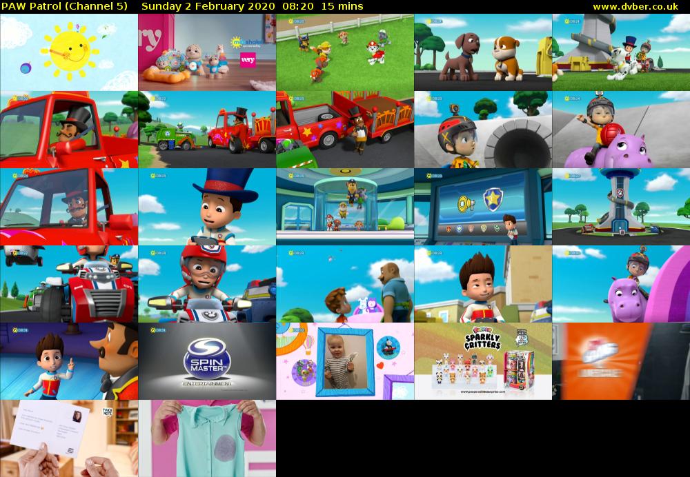 PAW Patrol (Channel 5) Sunday 2 February 2020 08:20 - 08:35