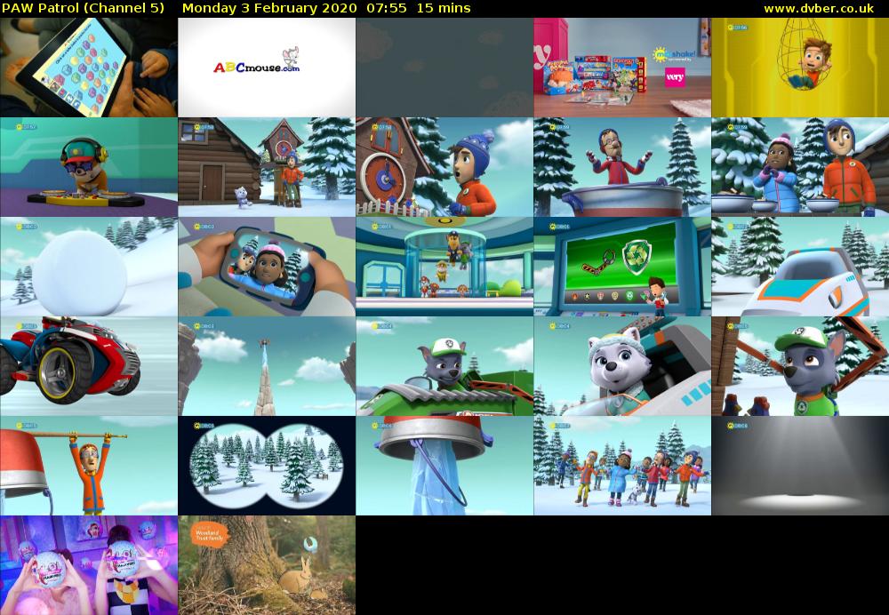 PAW Patrol (Channel 5) Monday 3 February 2020 07:55 - 08:10
