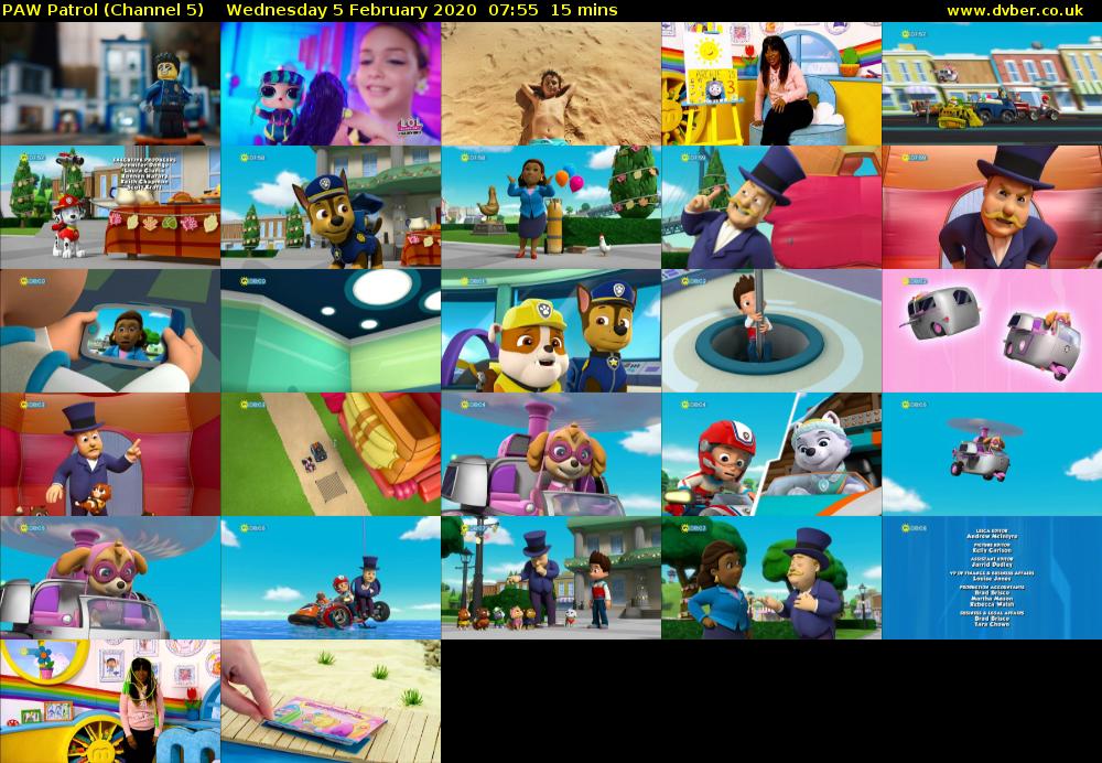 PAW Patrol (Channel 5) Wednesday 5 February 2020 07:55 - 08:10