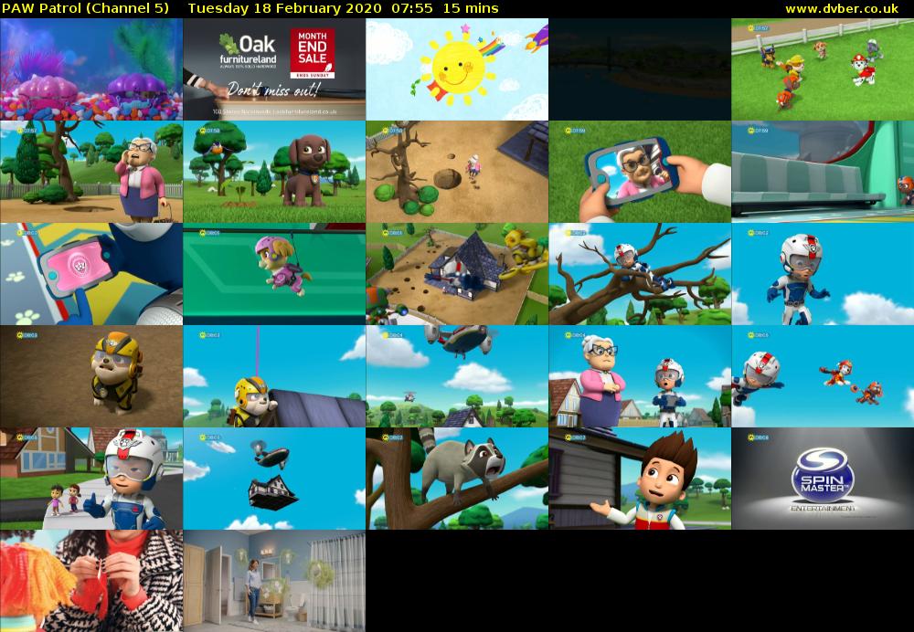 PAW Patrol (Channel 5) Tuesday 18 February 2020 07:55 - 08:10