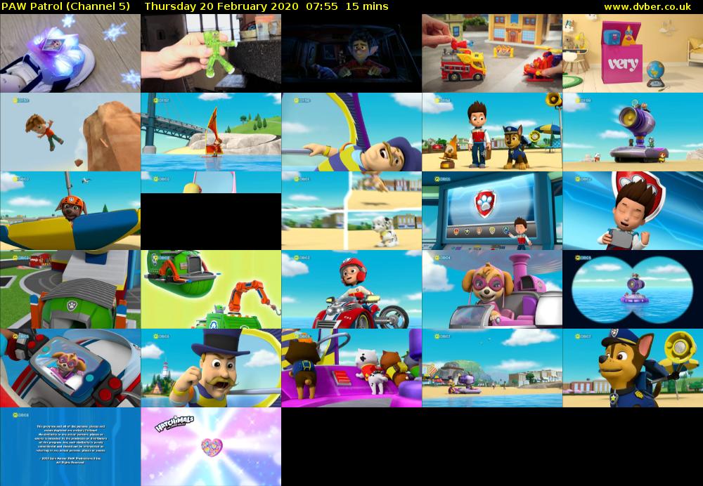 PAW Patrol (Channel 5) Thursday 20 February 2020 07:55 - 08:10
