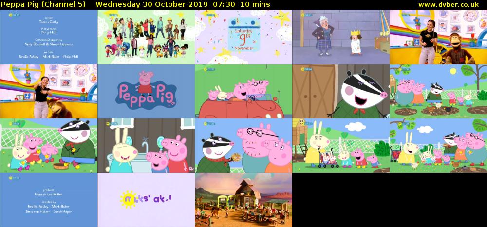 Peppa Pig (Channel 5) Wednesday 30 October 2019 07:30 - 07:40