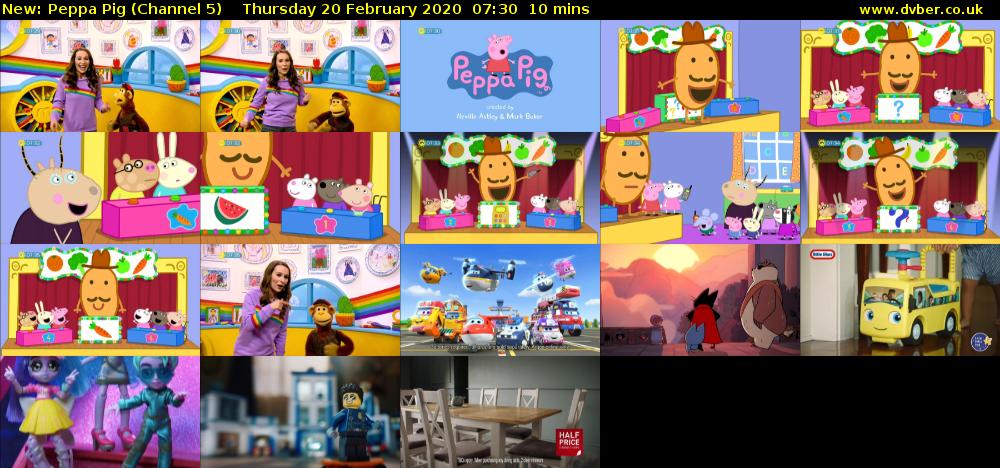 Peppa Pig (Channel 5) Thursday 20 February 2020 07:30 - 07:40