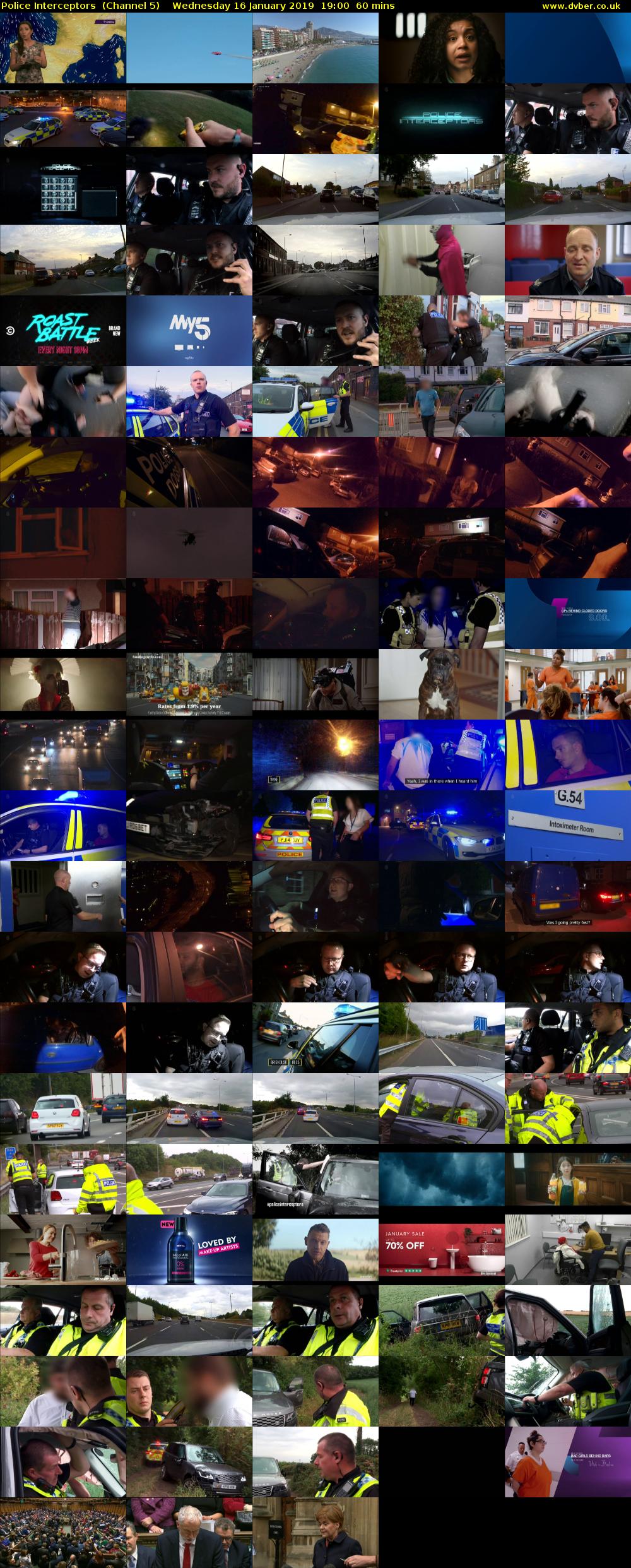 Police Interceptors  (Channel 5) Wednesday 16 January 2019 19:00 - 20:00