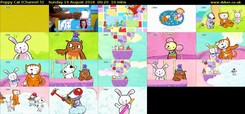 Poppy Cat (Channel 5) Sunday 19 August 2018 06:20 - 06:30