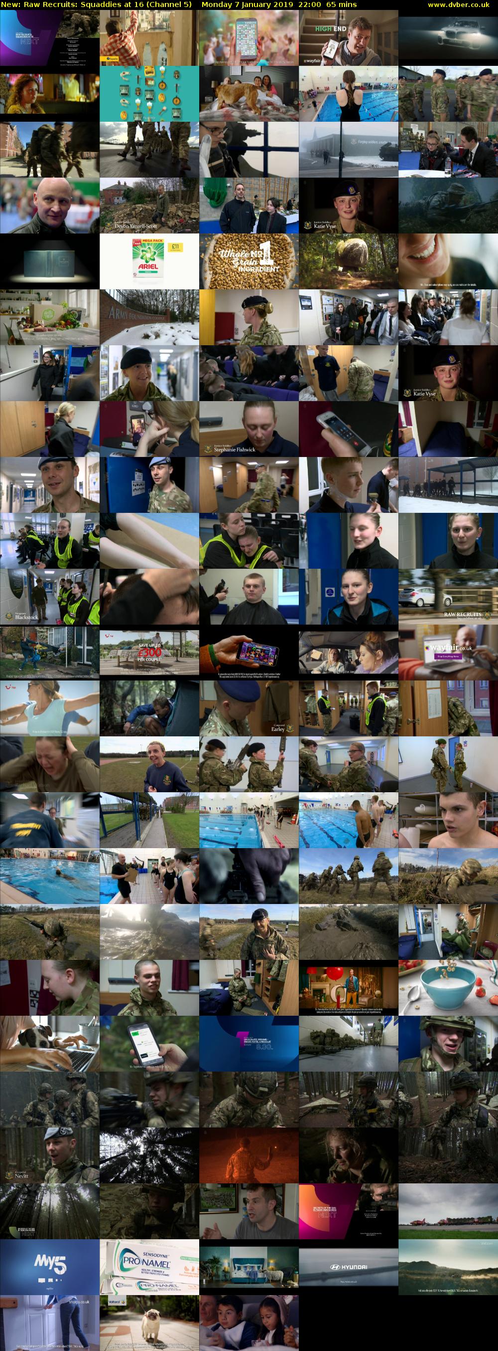 Raw Recruits: Squaddies at 16 (Channel 5) Monday 7 January 2019 22:00 - 23:05