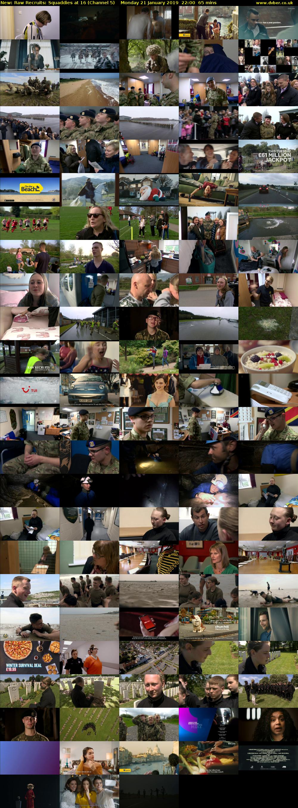 Raw Recruits: Squaddies at 16 (Channel 5) Monday 21 January 2019 22:00 - 23:05