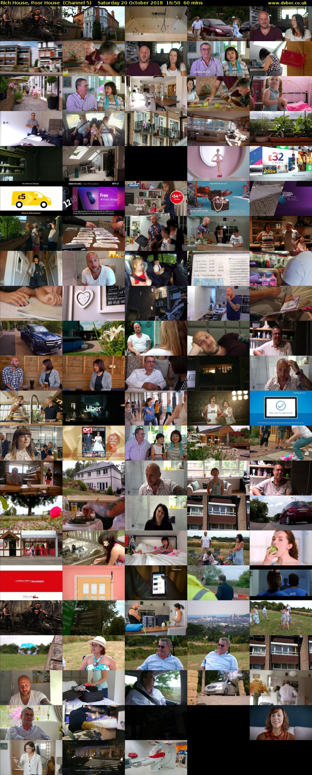 Rich House, Poor House  (Channel 5) Saturday 20 October 2018 16:50 - 17:50