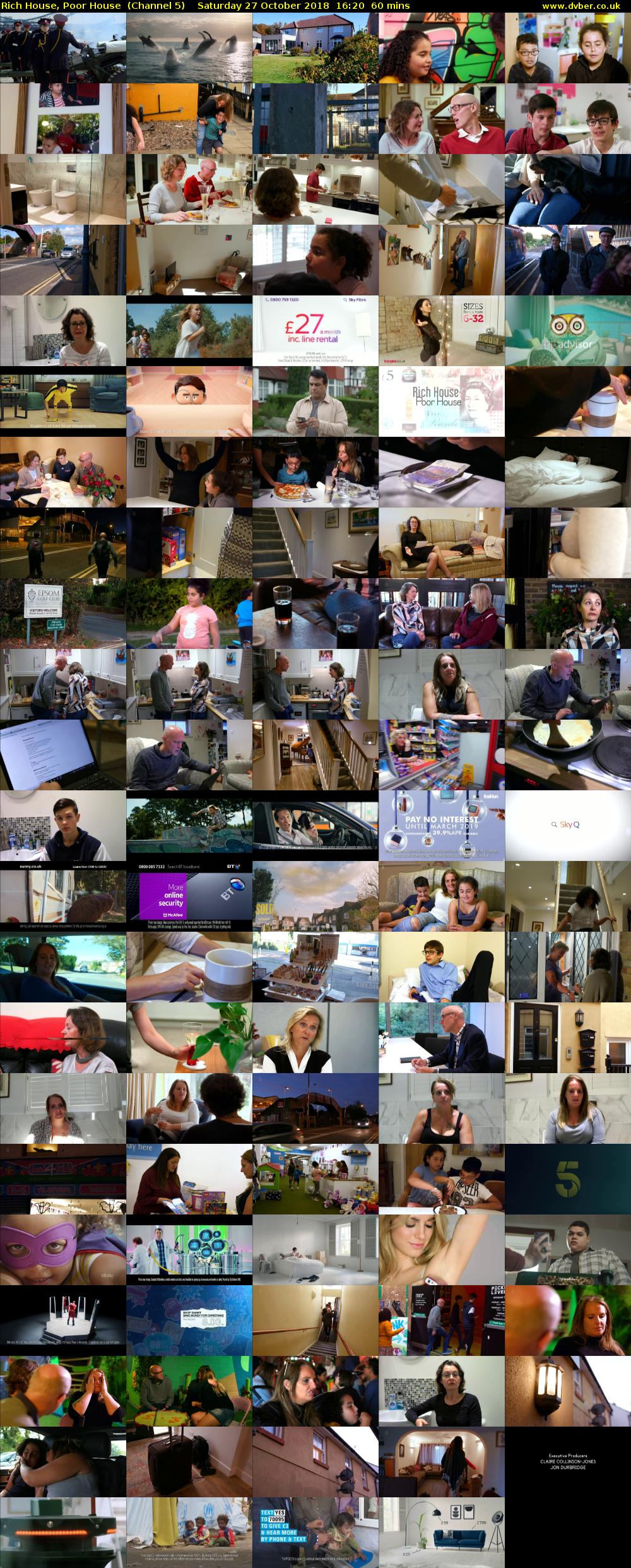 Rich House, Poor House  (Channel 5) Saturday 27 October 2018 16:20 - 17:20