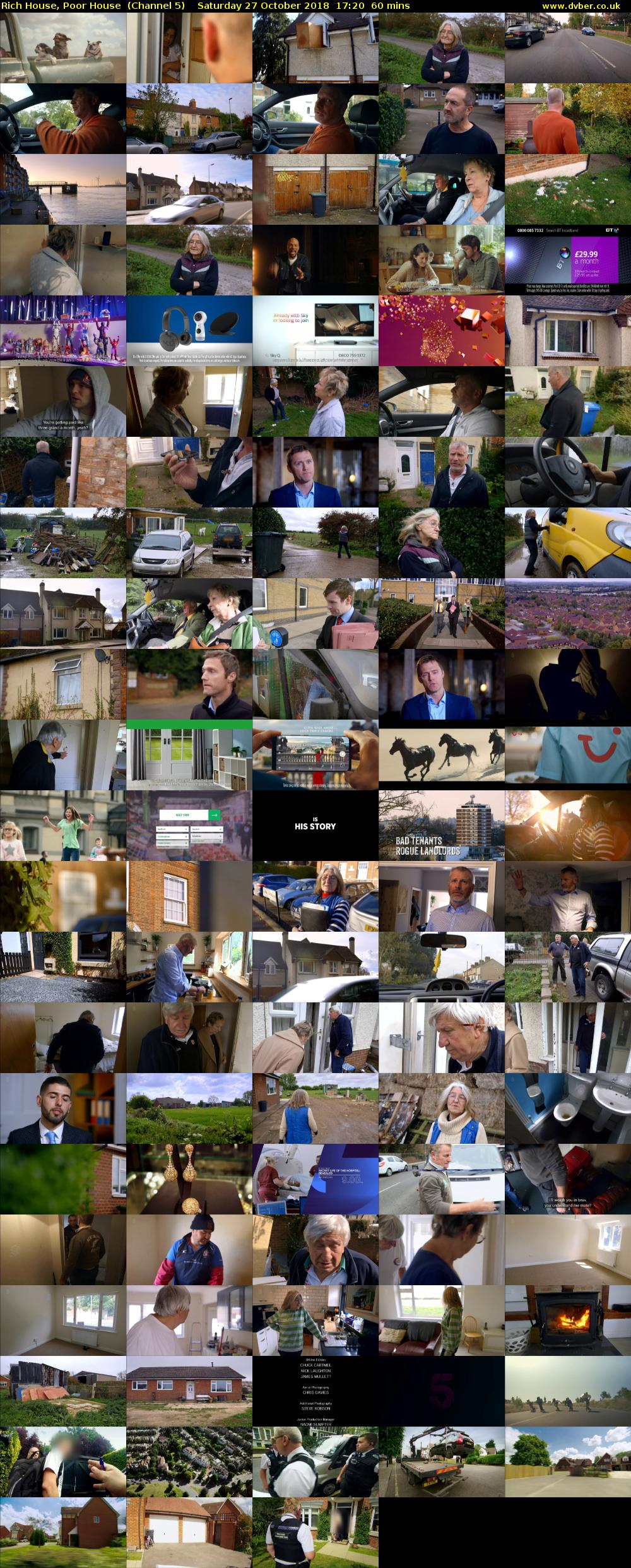 Rich House, Poor House  (Channel 5) Saturday 27 October 2018 17:20 - 18:20
