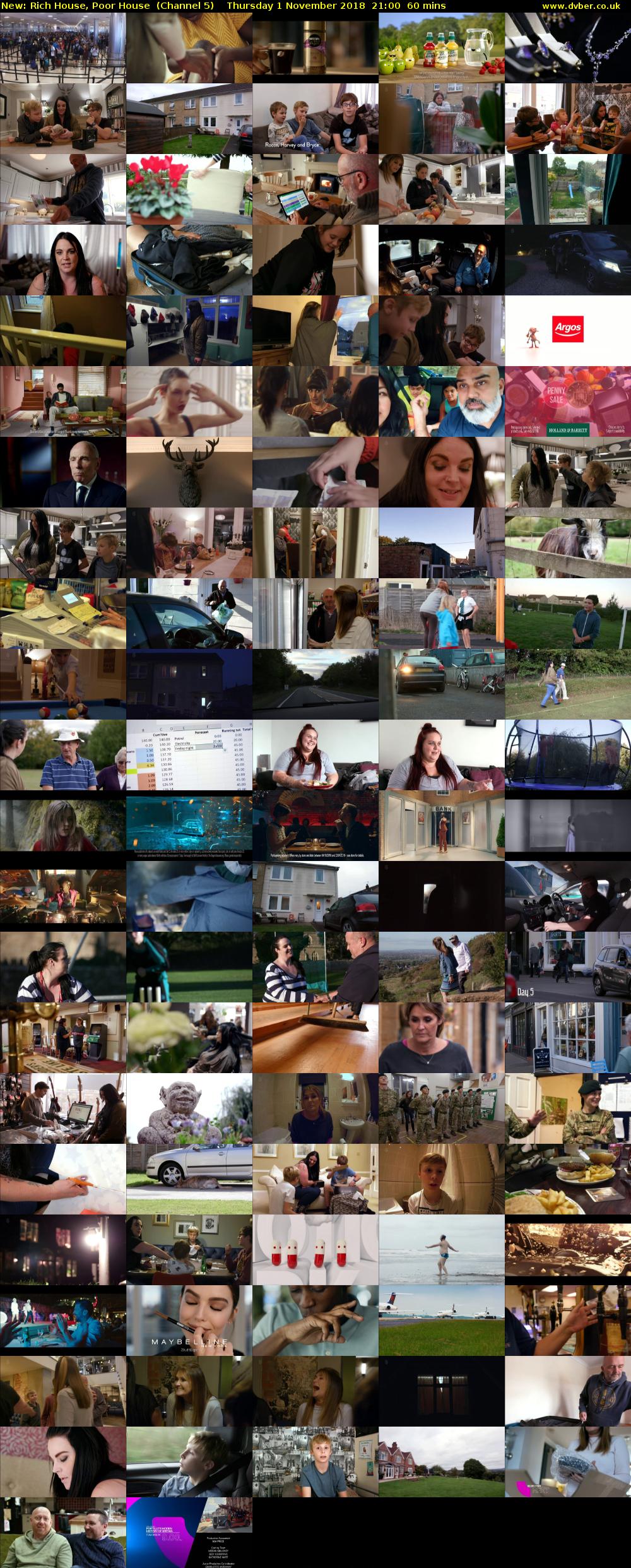 Rich House, Poor House (Channel 5) Thursday 1 November 2018 21:00 - 22:00