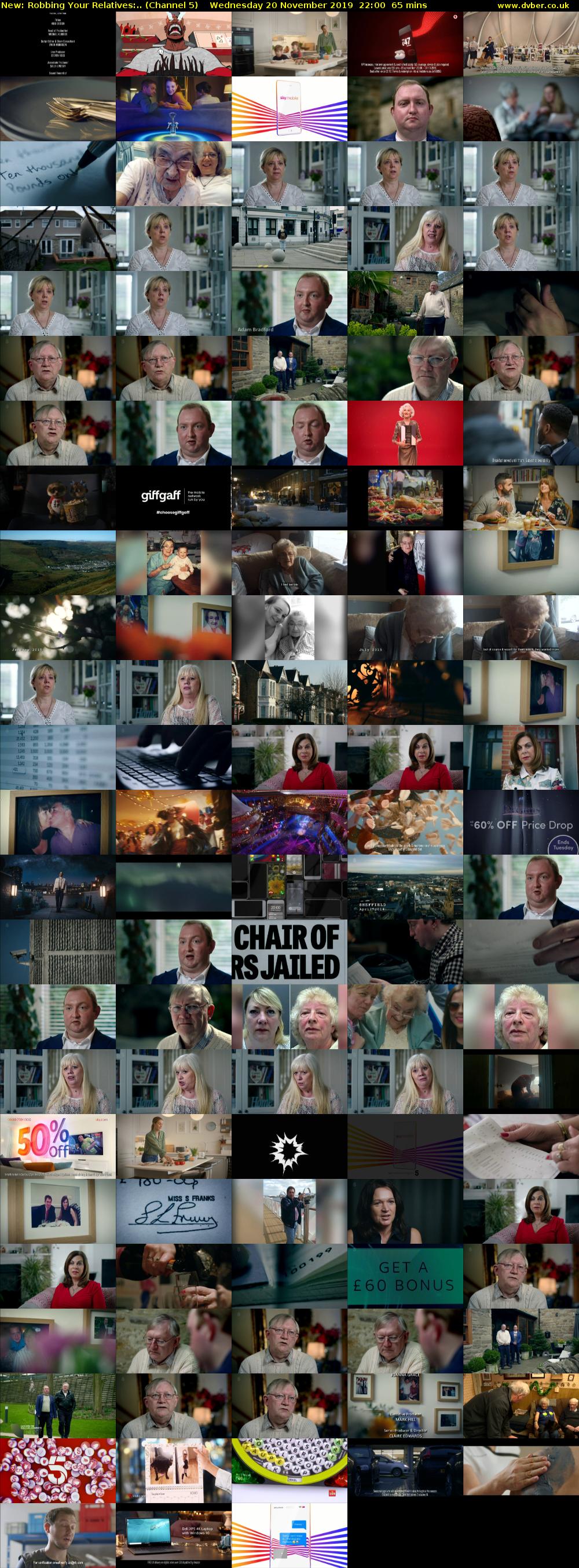 Robbing Your Relatives:.. (Channel 5) Wednesday 20 November 2019 22:00 - 23:05