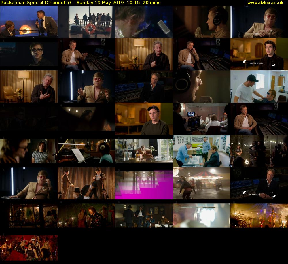 Rocketman Special (Channel 5) Sunday 19 May 2019 10:15 - 10:35