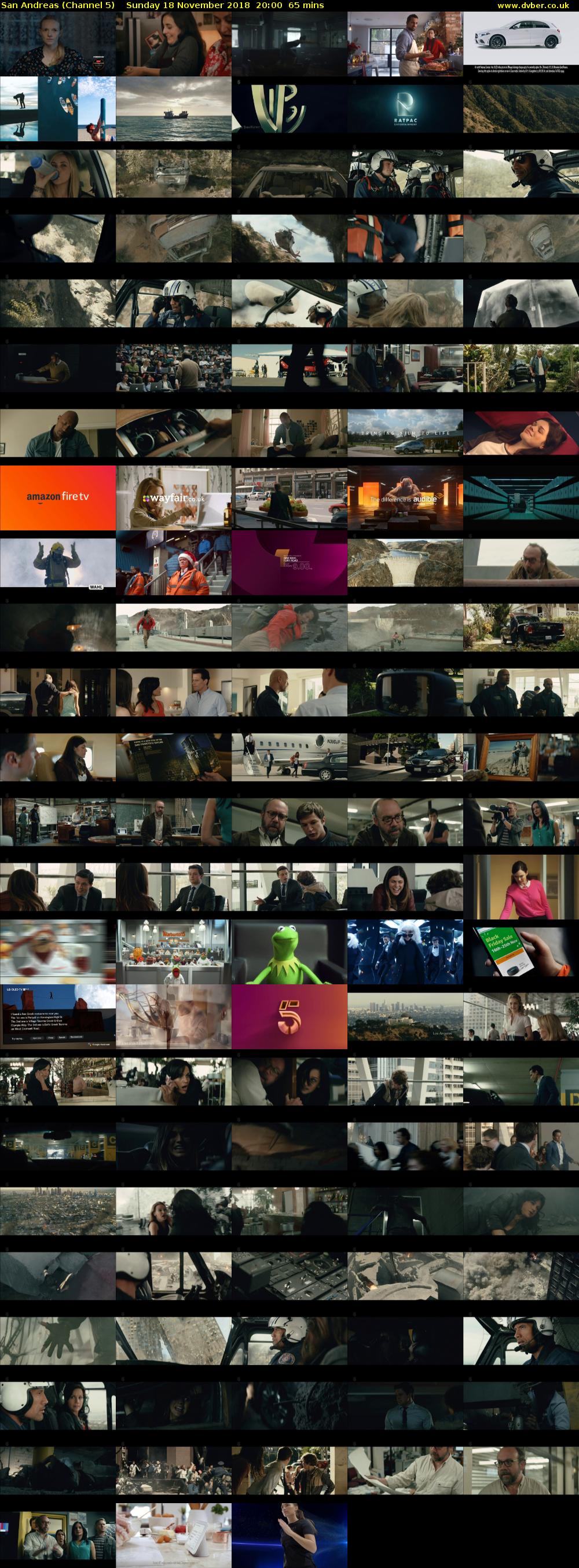 San Andreas (Channel 5) Sunday 18 November 2018 20:00 - 21:05