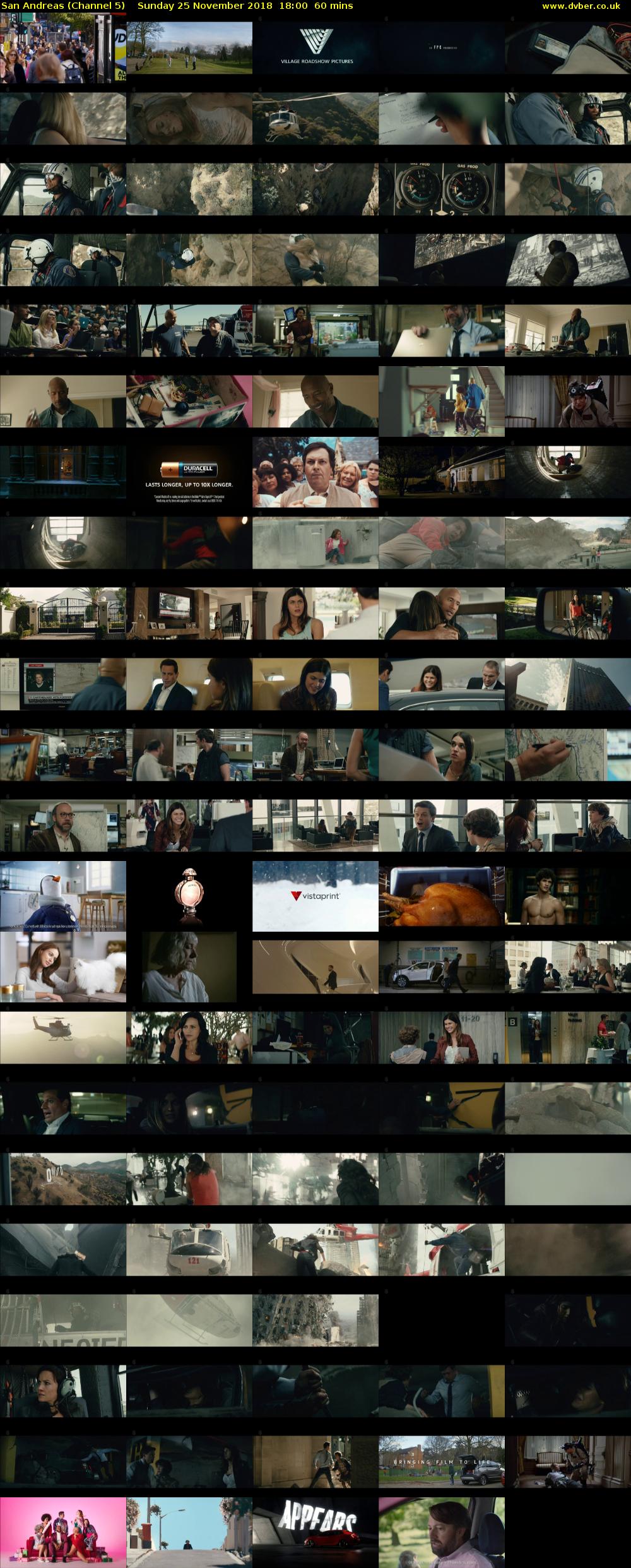 San Andreas (Channel 5) Sunday 25 November 2018 18:00 - 19:00
