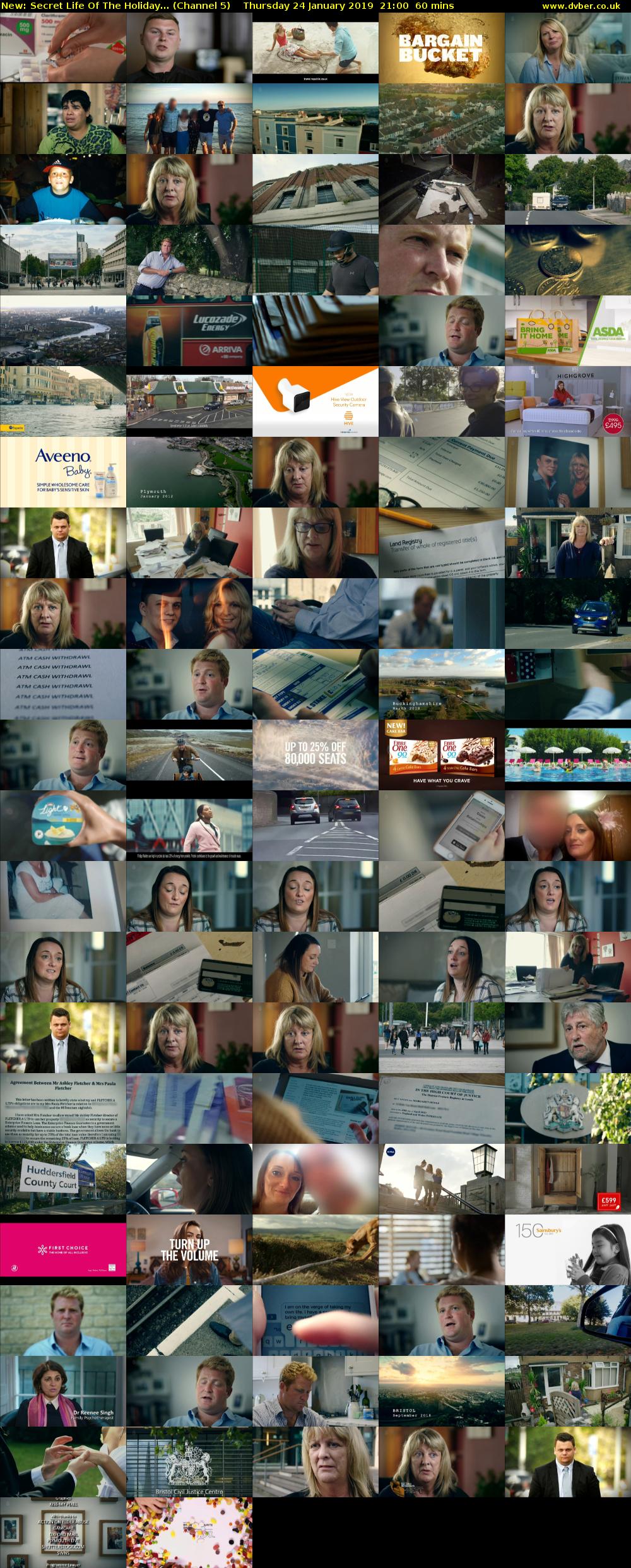 Secret Life Of The Holiday... (Channel 5) Thursday 24 January 2019 21:00 - 22:00