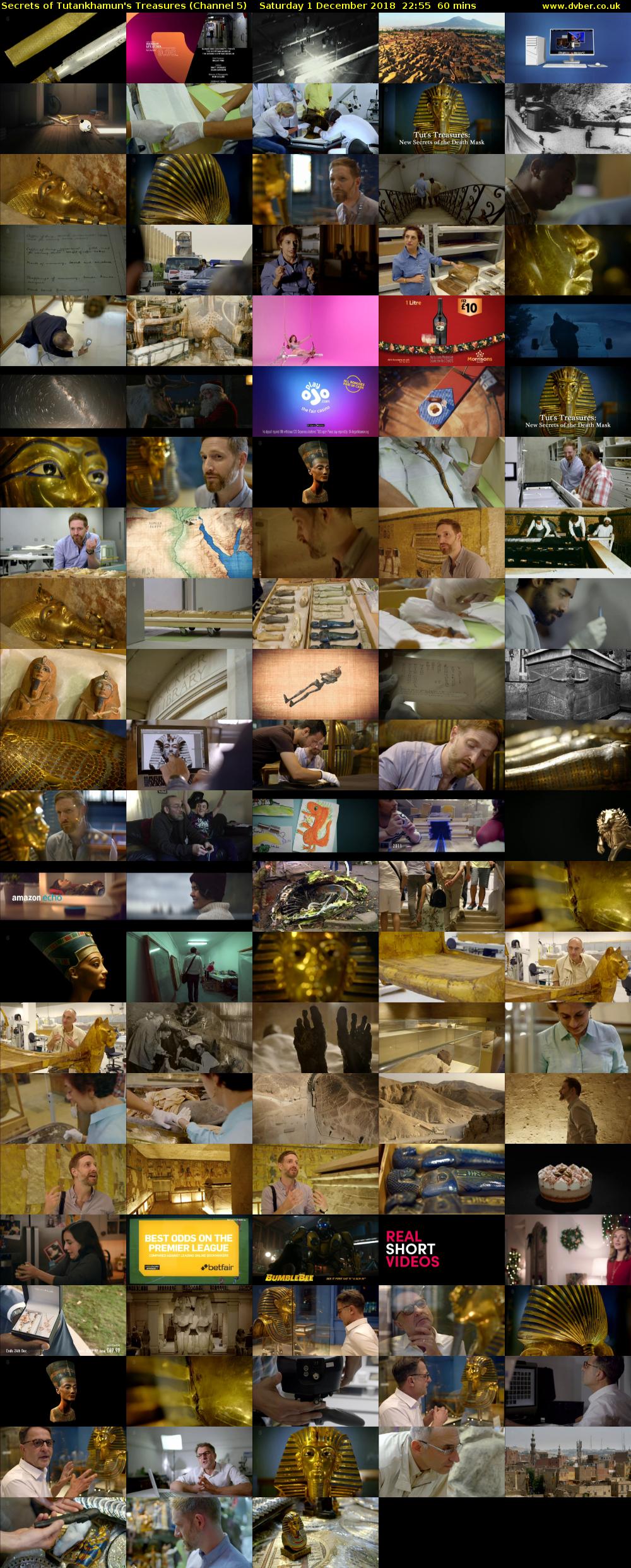 Secrets of Tutankhamun's Treasures (Channel 5) Saturday 1 December 2018 22:55 - 23:55