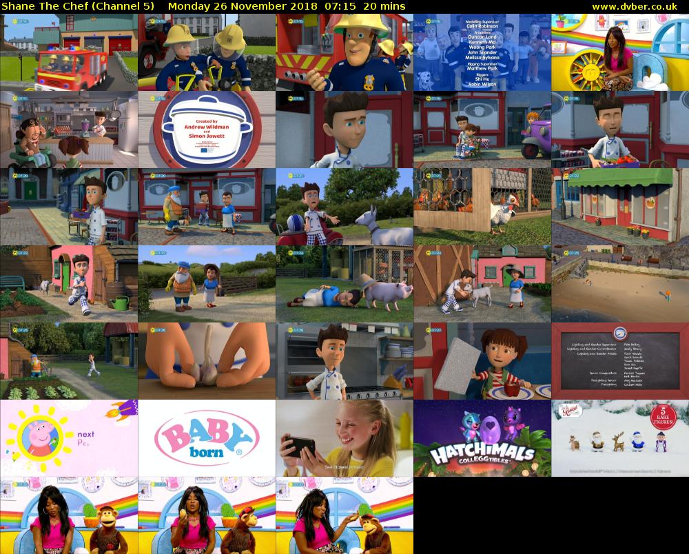 Shane The Chef (Channel 5) Monday 26 November 2018 07:15 - 07:35