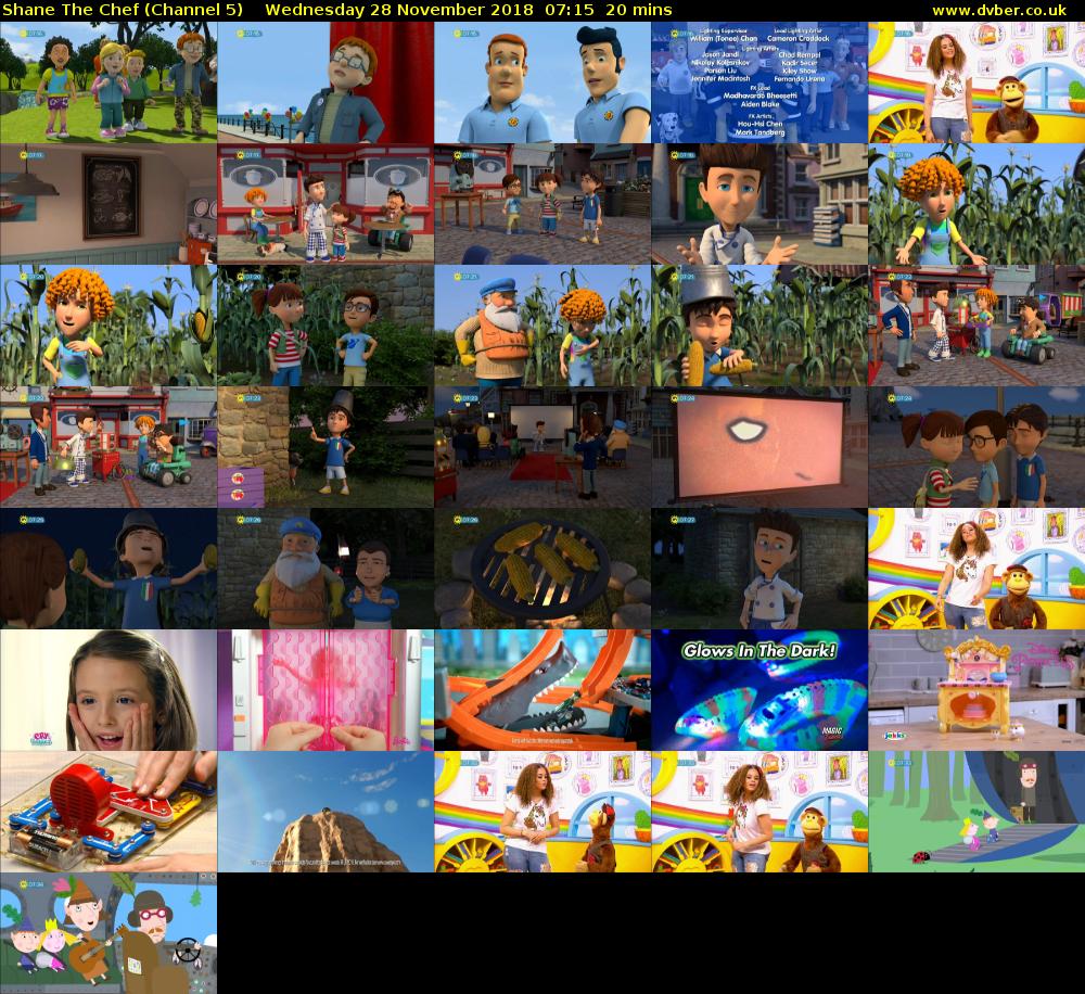 Shane The Chef (Channel 5) Wednesday 28 November 2018 07:15 - 07:35