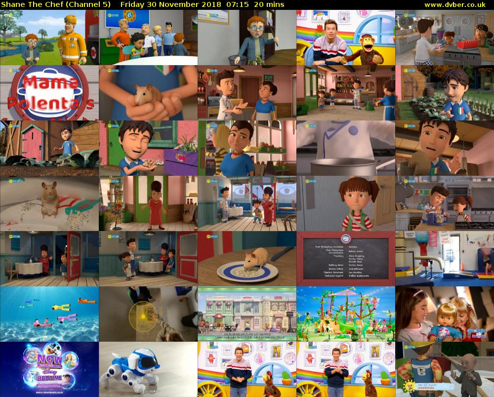 Shane The Chef (Channel 5) Friday 30 November 2018 07:15 - 07:35