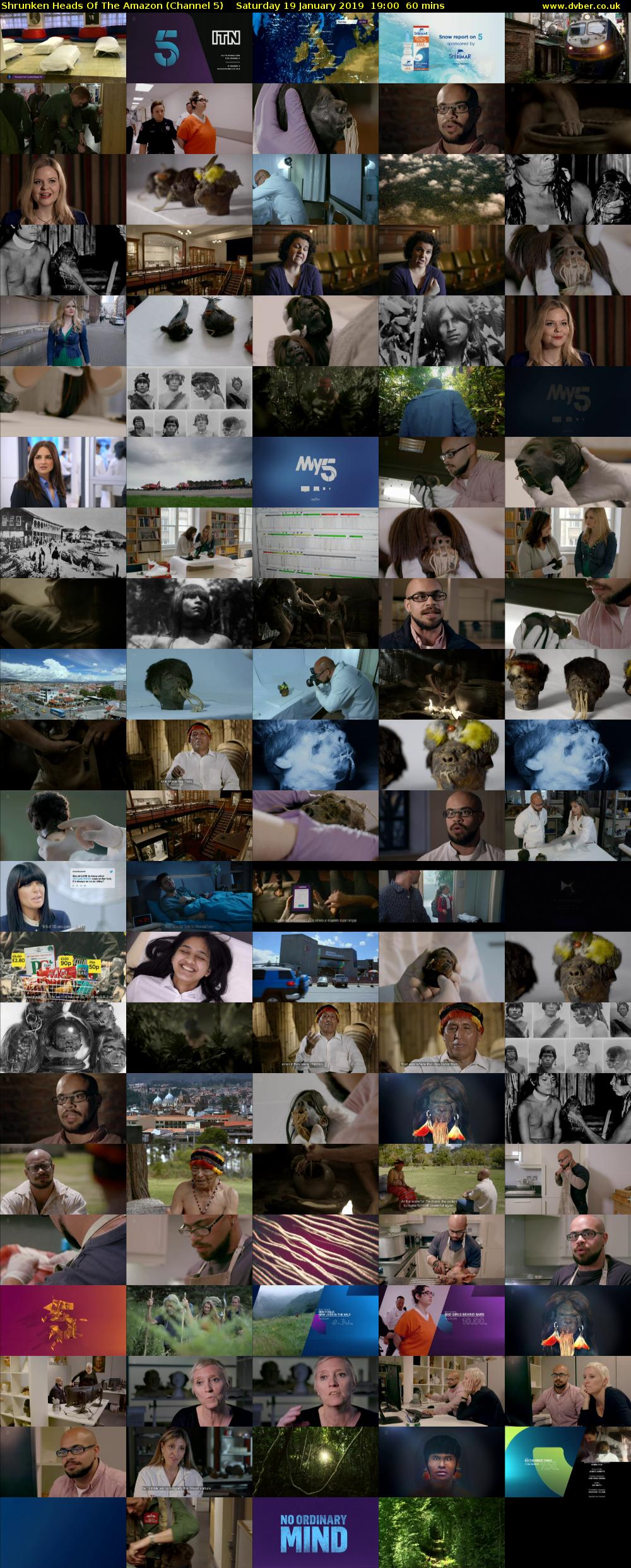 Shrunken Heads Of The Amazon (Channel 5) Saturday 19 January 2019 19:00 - 20:00