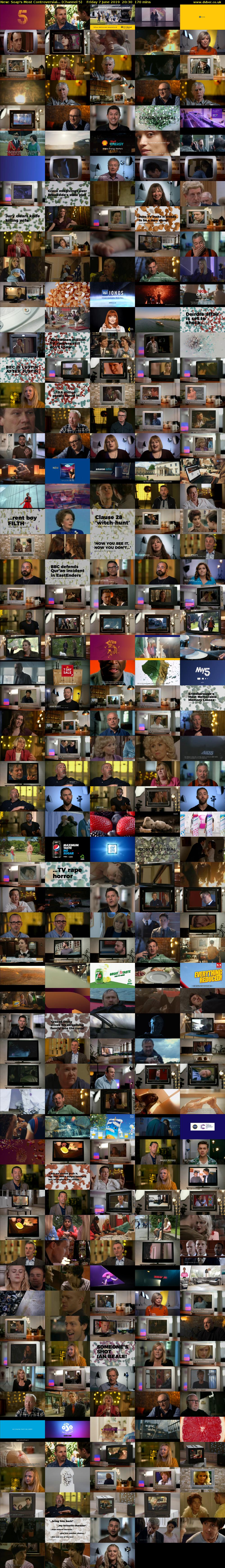 Soap's Most Controversial... (Channel 5) Friday 7 June 2019 20:30 - 23:20