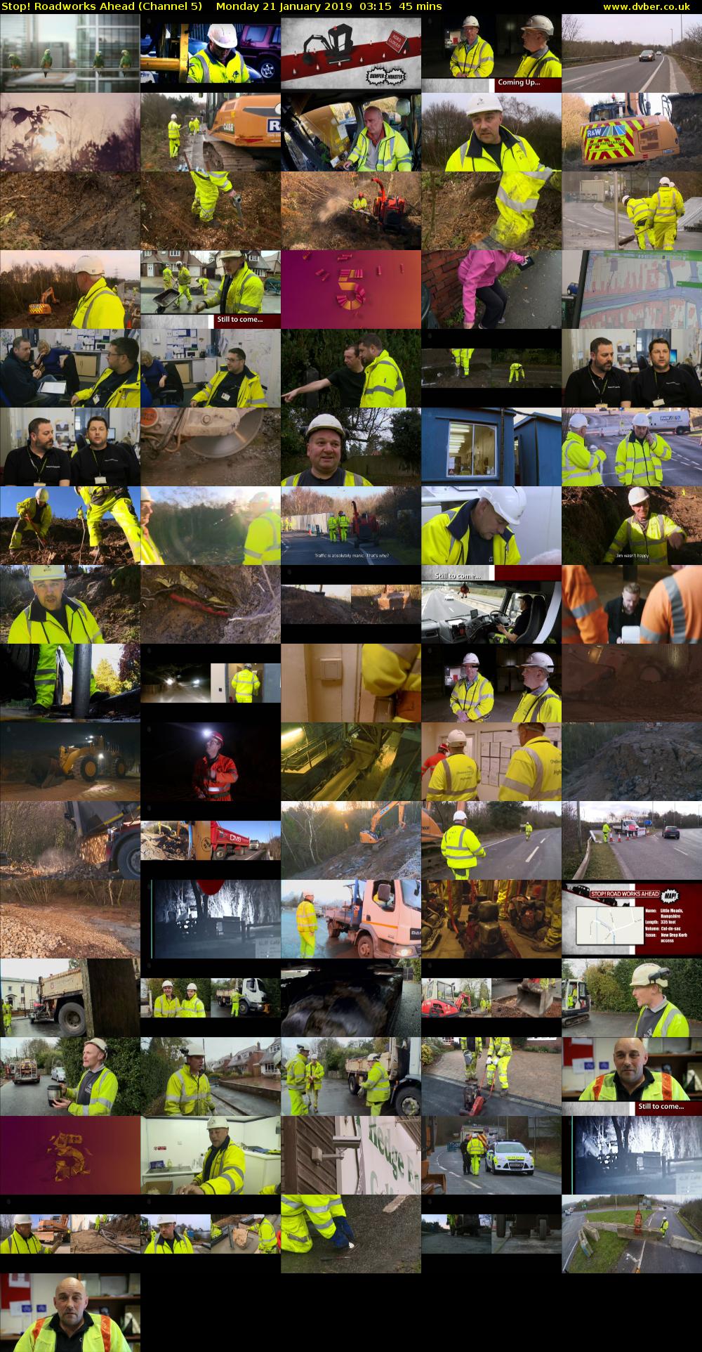 Stop! Roadworks Ahead (Channel 5) Monday 21 January 2019 03:15 - 04:00