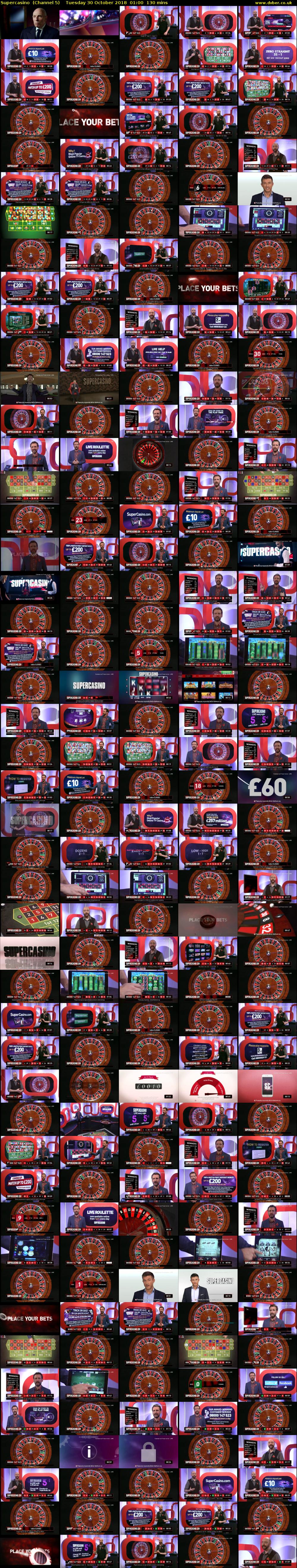 Supercasino  (Channel 5) Tuesday 30 October 2018 01:00 - 03:10